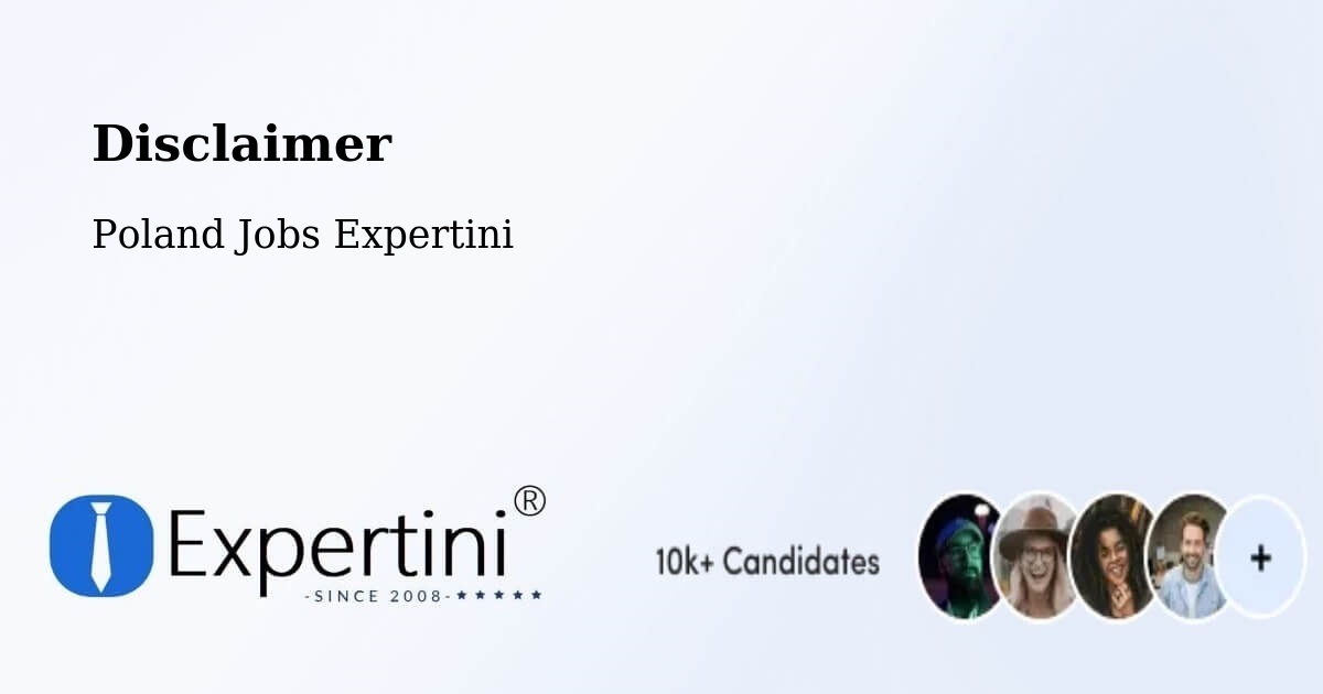 Disclaimer – Lidzbark - Poland Jobs Expertini